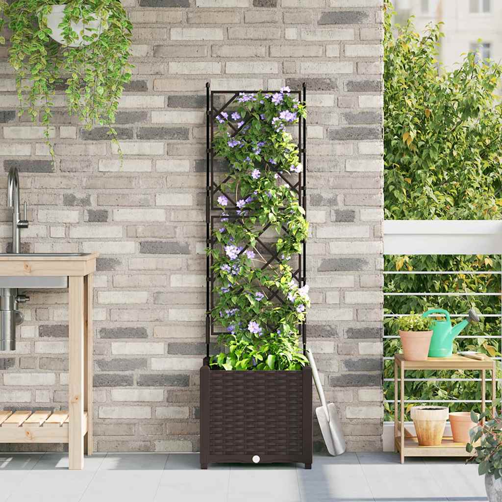 vidaXL Macetero de Jardín Marrón 40 x 40 x 143 cm PP