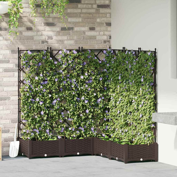 vidaXL Macetero de Jardín 5 uds. Marrón 120 x 120 x 125,5 cm PP