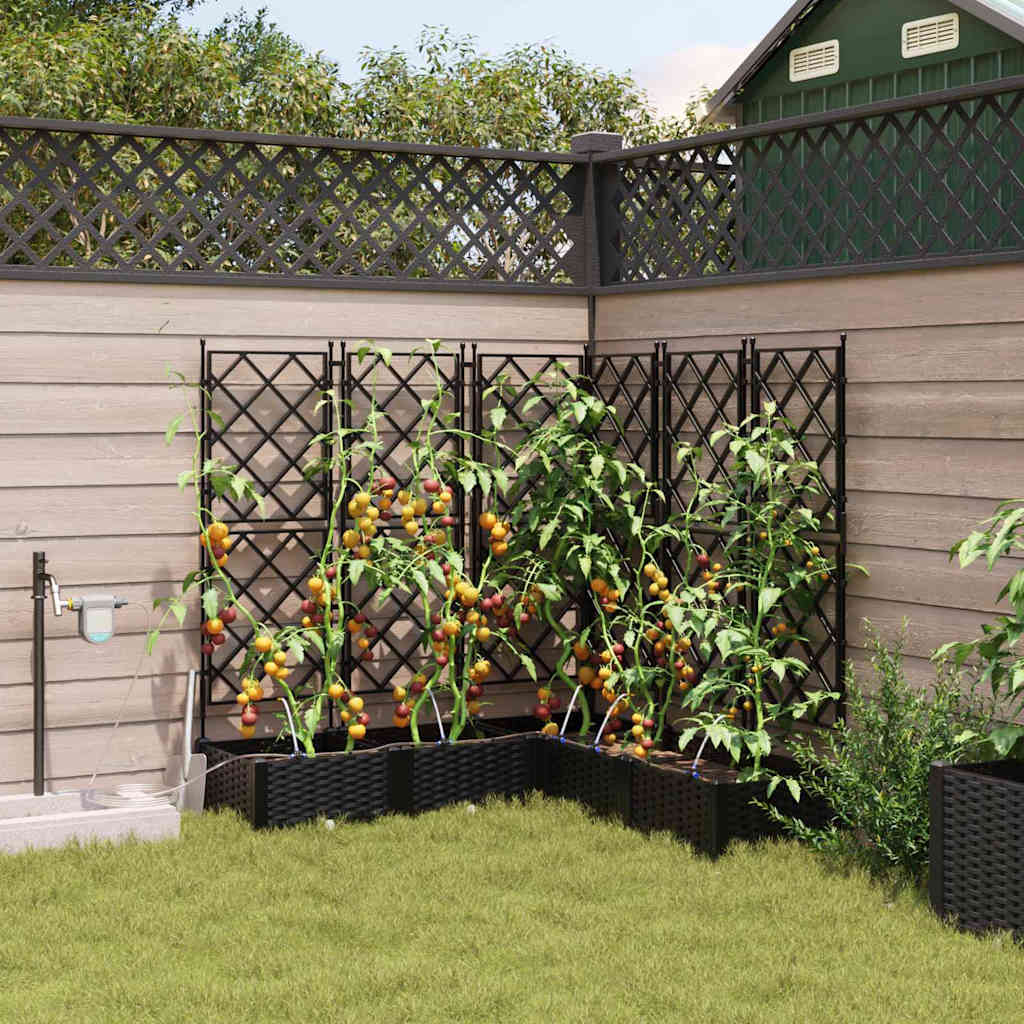 vidaXL Macetero de Jardín 5 uds. Negro 120 x 120 x 126 cm PP