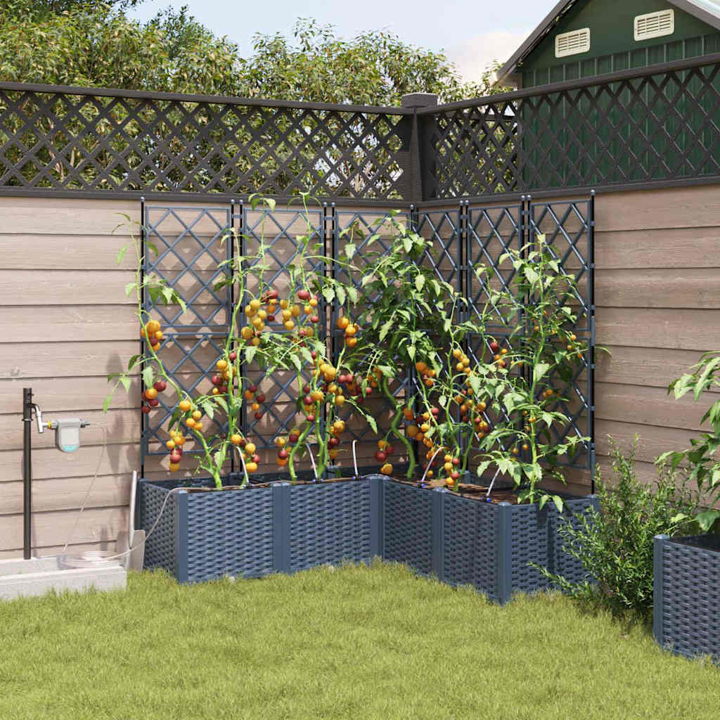 vidaXL Macetero de Jardín Gris 40 x 40 x 125,5 cm PP