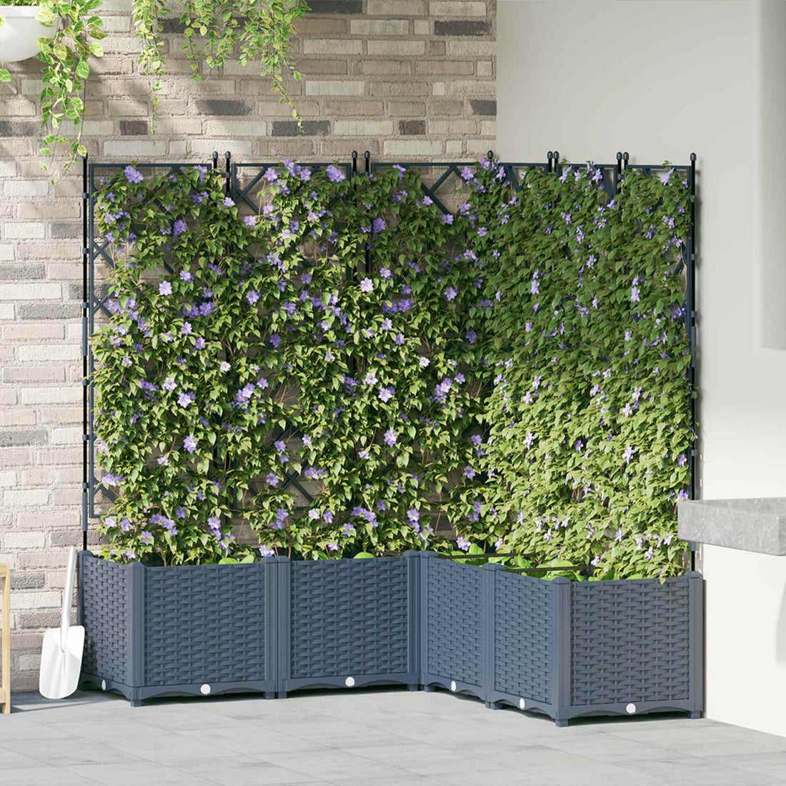 vidaXL Macetero de Jardín 5 uds. Gris 120 x 120 x 143 cm PP