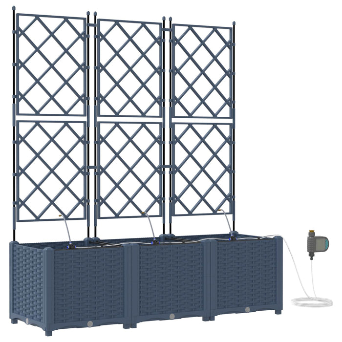 vidaXL Macetero de Jardín 3 uds. Gris 120 x 40 x 142 cm PP