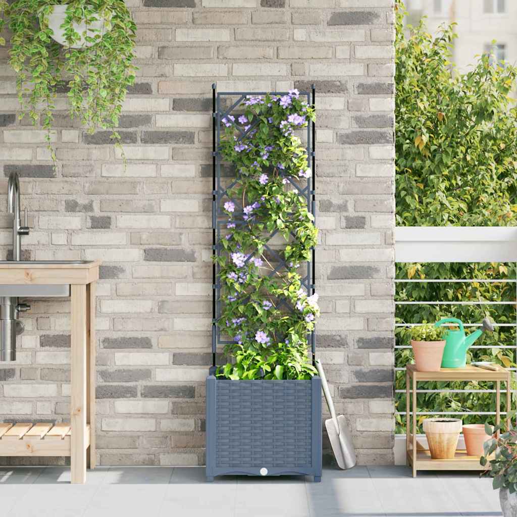 vidaXL Macetero de Jardín Gris Claro 40 x 40 x 143 cm PP