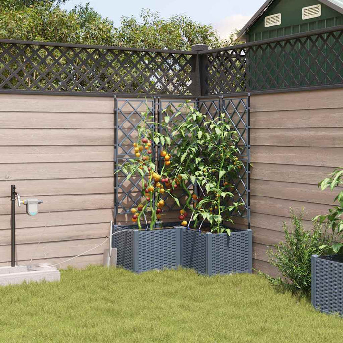 vidaXL Macetero de Jardín 3 uds. Gris Claro 80 x 80 x 142 cm PP