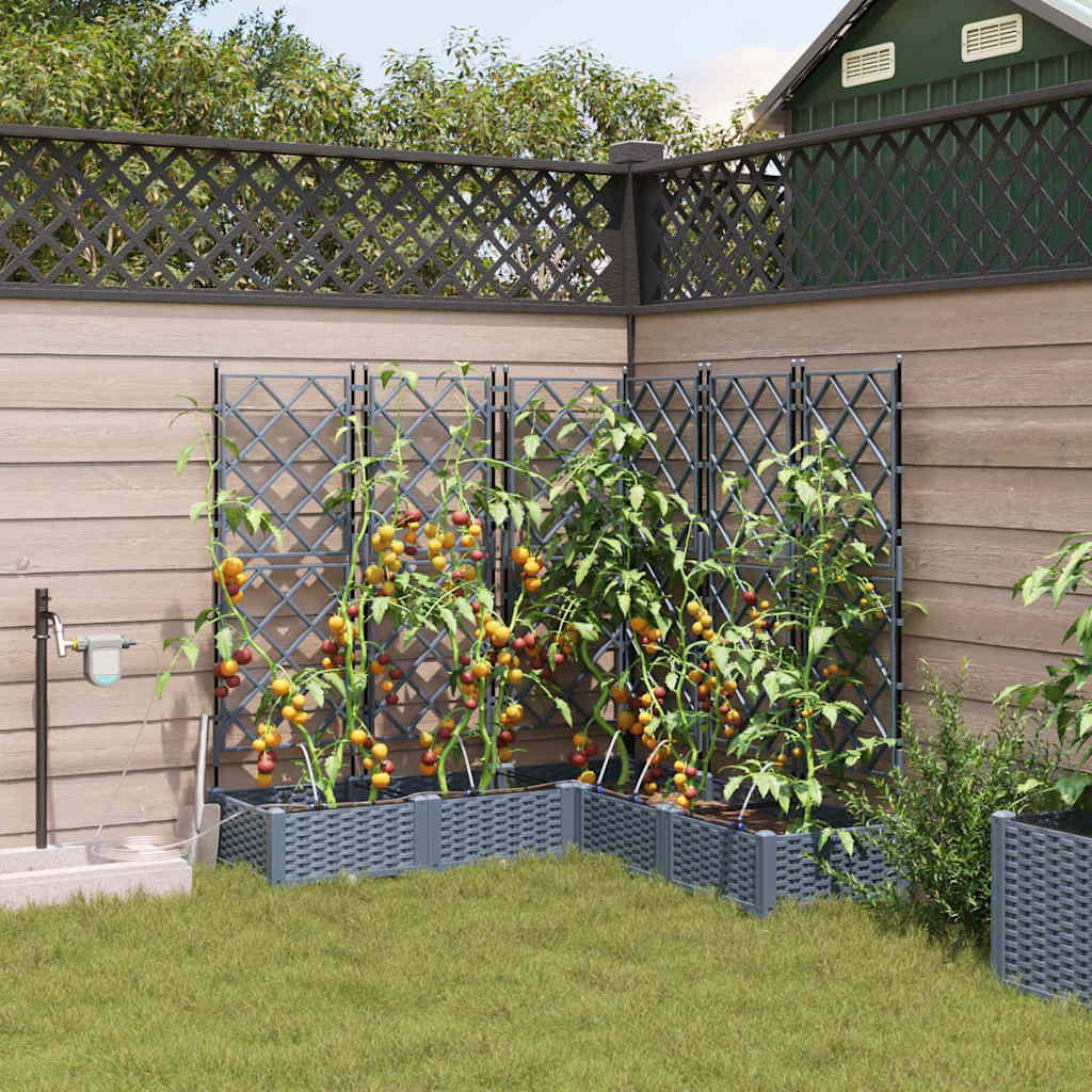 vidaXL Macetero de Jardín 5 uds. Gris Claro 120 x 120 x 126 cm PP