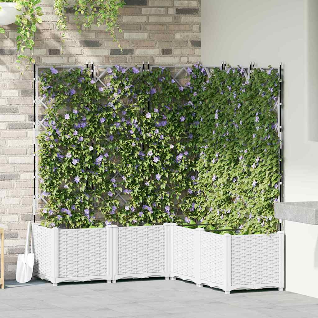 vidaXL Macetero de Jardín 5 uds. Blanco 120 x 120 x 143 cm PP