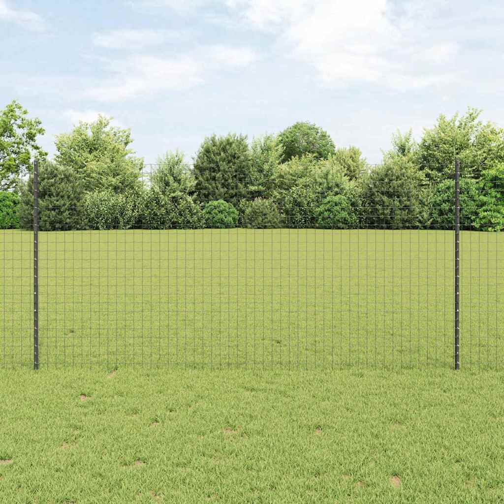 vidaXL Poste de cerca empotrado 11 uds. Gris 160 cm