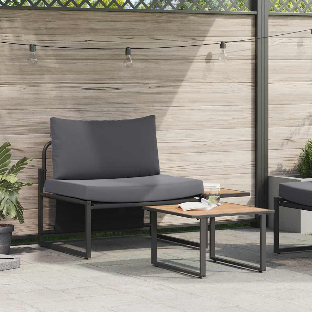 vidaXL Conjunto de sofás de jardín 2 uds. Antracita Acero