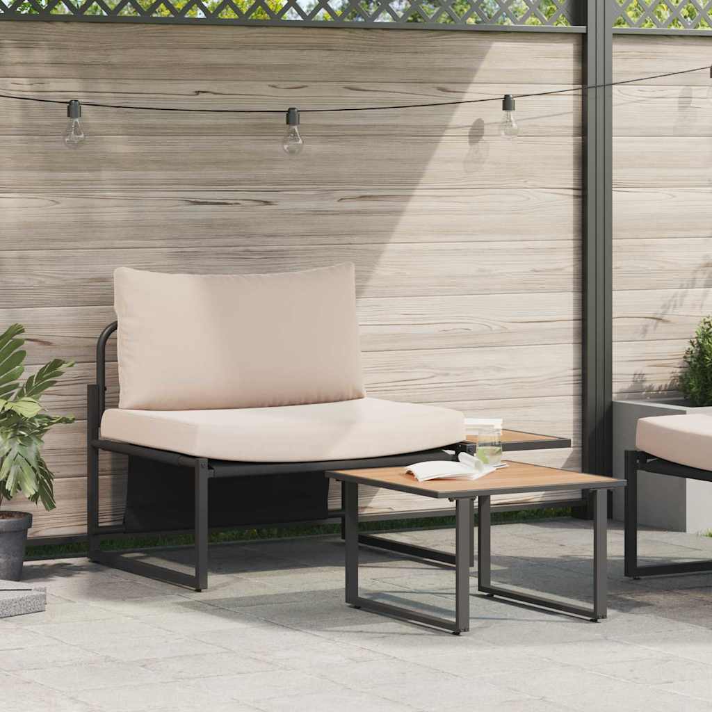 vidaXL Conjunto de sofás de jardín 2 uds. Taupé Acero