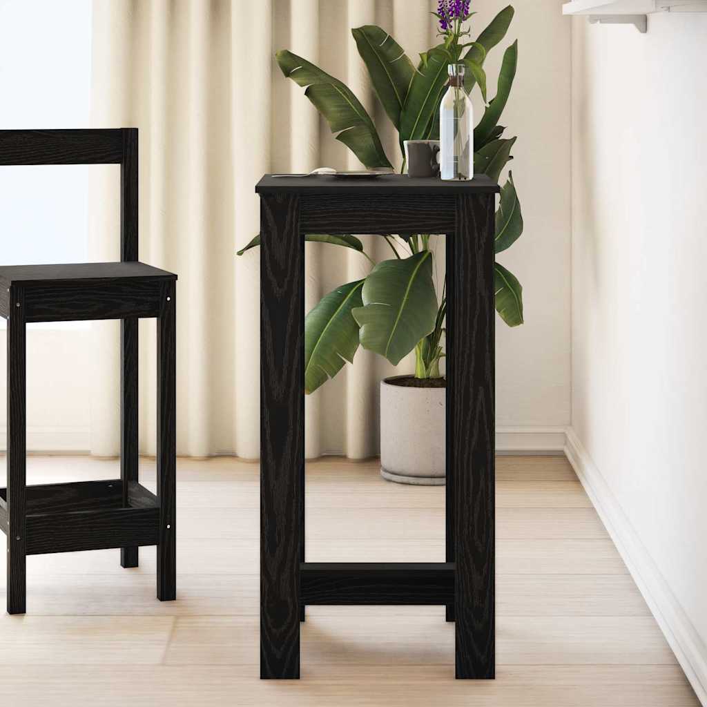 vidaXL Mesa de Bar 51 x 50 x 103.5 cm Madera de ingeniería Roble Negro