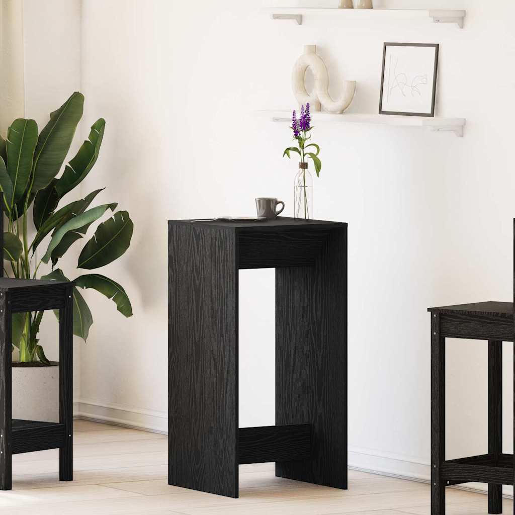 vidaXL Mesa de Bar 51 x 50 x 103,5 cm Madera de ingeniería Roble Negro
