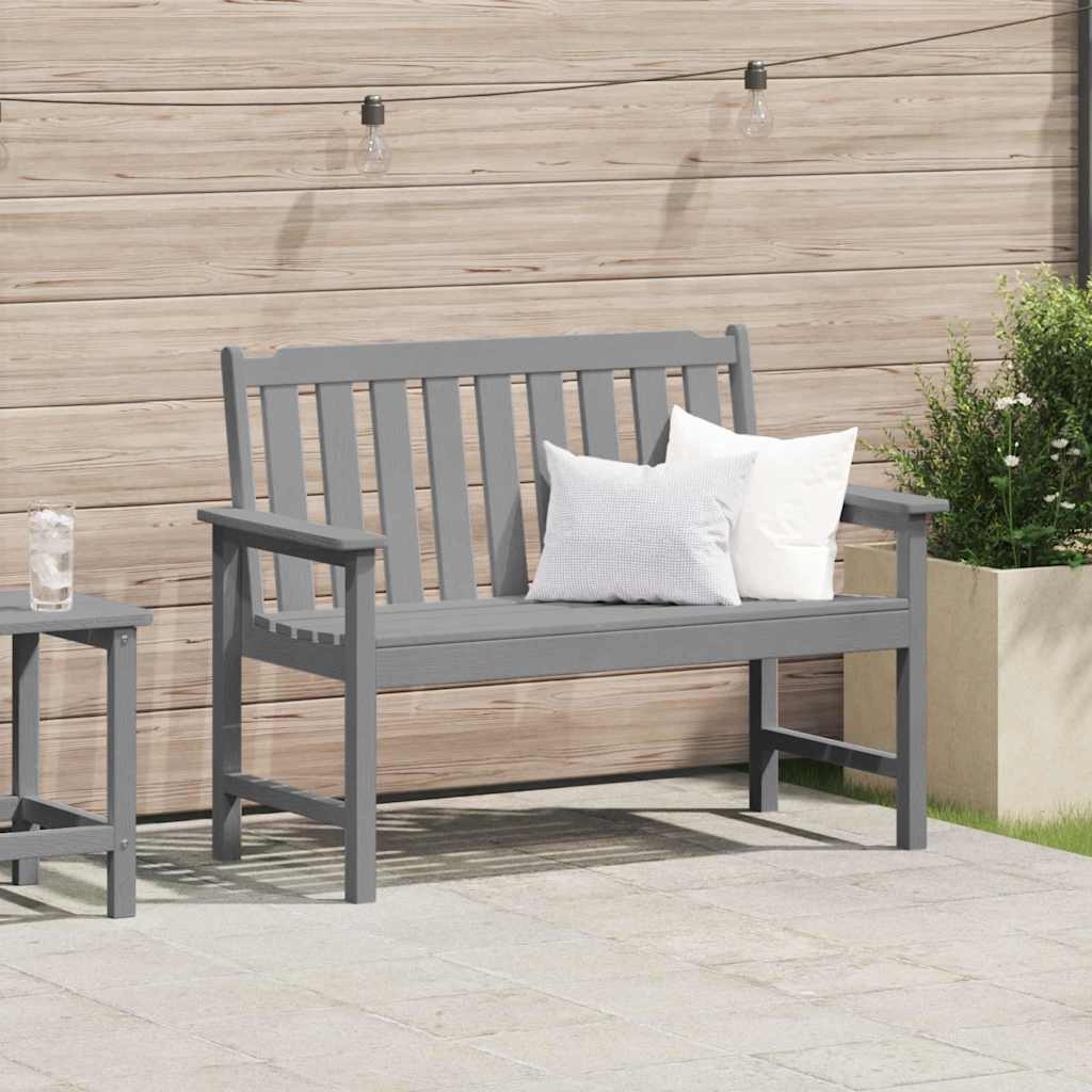 vidaXL Banco de jardín Gris Claro 120 x 59 x 88 cm HDPE