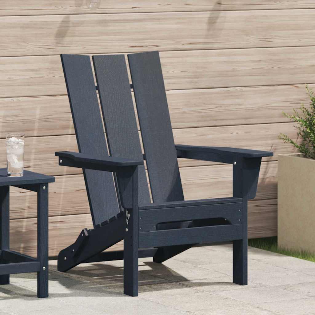 vidaXL Silla Adirondack Plegable Azul marino 80,5 x 74,5 x 92 cm HDPE