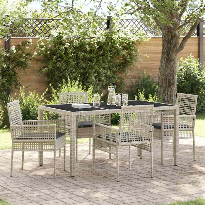vidaXL Conjunto de Comedor de Jardín 5 uds. Gris Claro ratán sintético