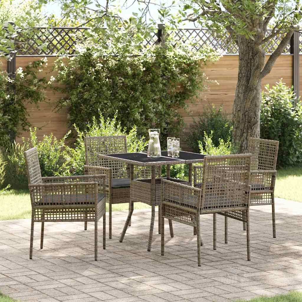 vidaXL Conjunto de Comedor de Jardín 5 uds. Gris ratán sintético