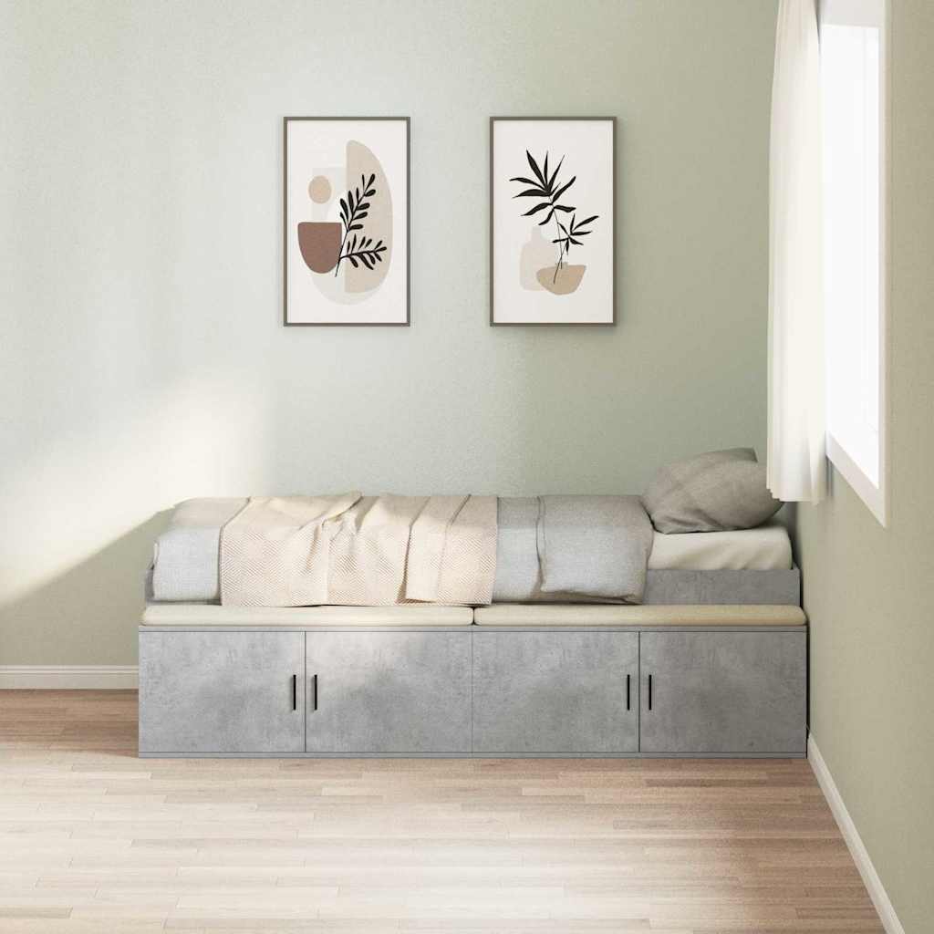 vidaXL Estructura de cama con cajón Gris Concreto 80 x 200 cm