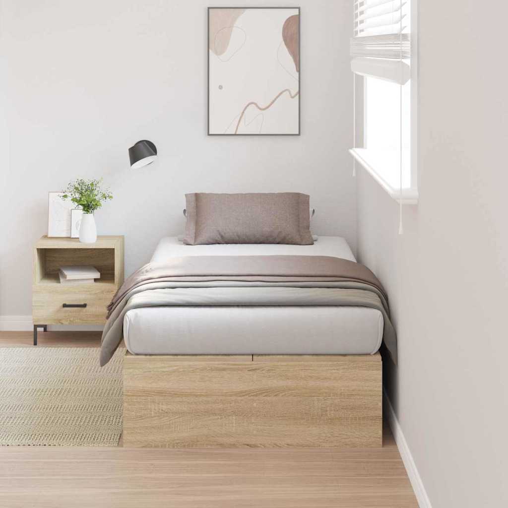 vidaXL Cama con almacenamiento con puerta Roble Sonoma 80 x 200 cm