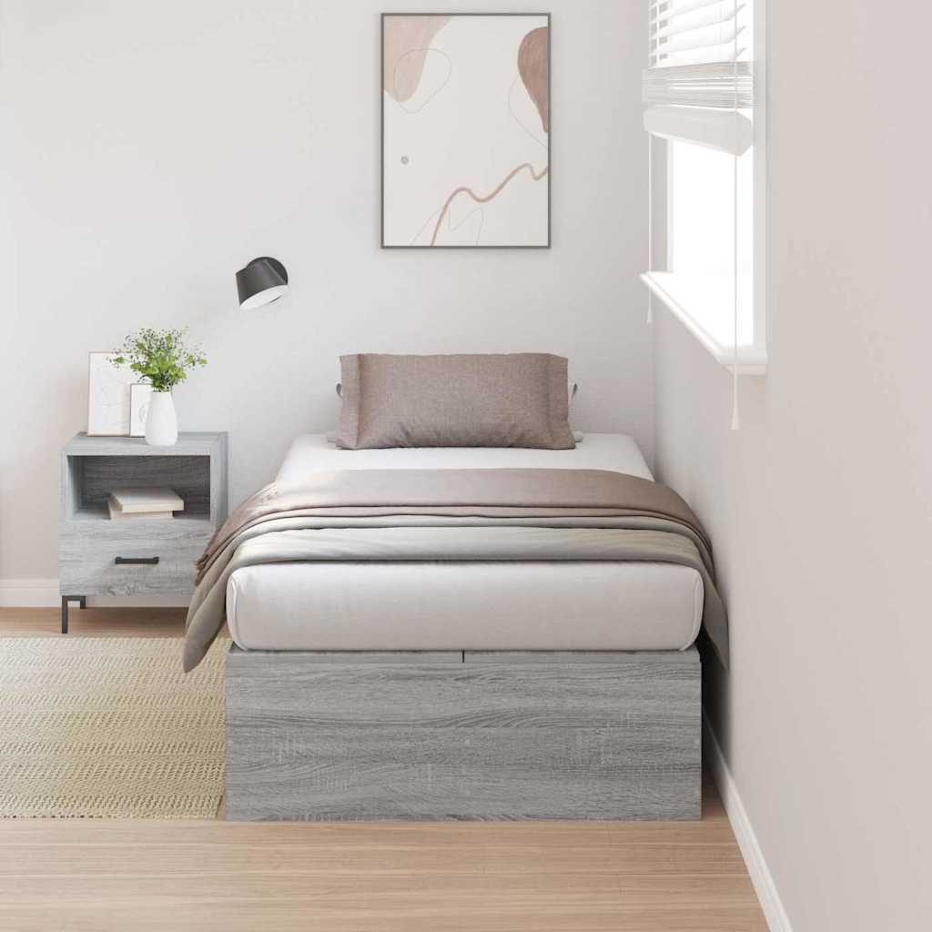 vidaXL Cama con almacenamiento con puerta Gris Sonoma 80 x 200 cm