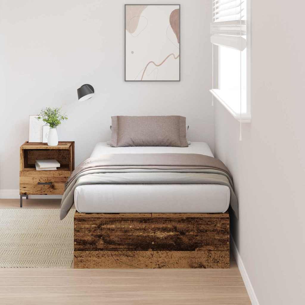 vidaXL Cama con almacenamiento con puerta Madera Vieja 80 x 200 cm