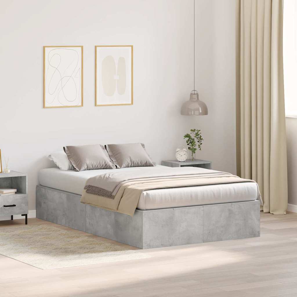 vidaXL Cama con almacenamiento con puerta Gris Concreto 120 x 200 cm