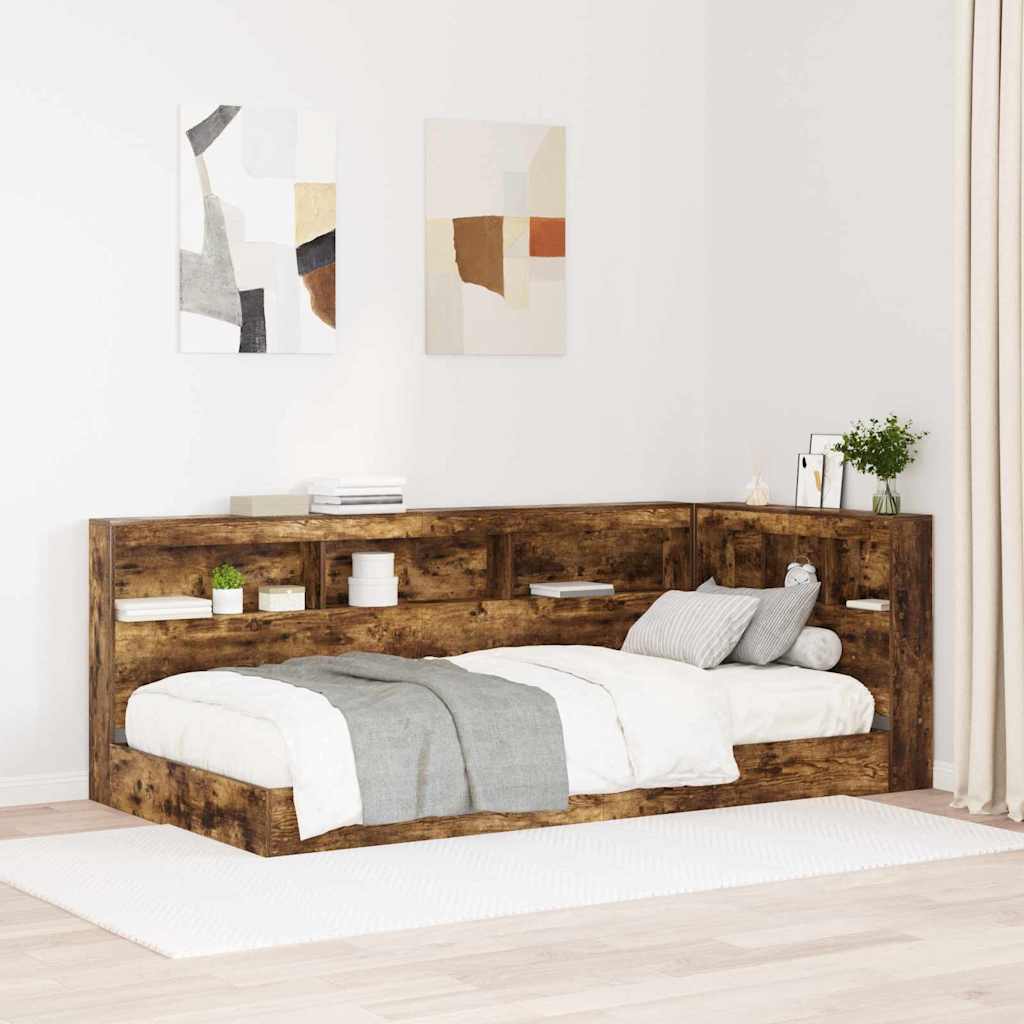 vidaXL Cabecera de almacenamiento Roble ahumado Madera de ingeniería