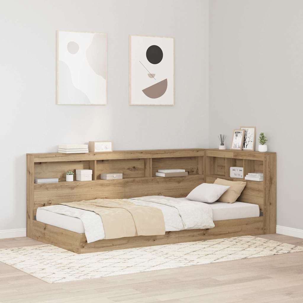 vidaXL Cabecera de almacenamiento Roble artisan Madera de ingeniería