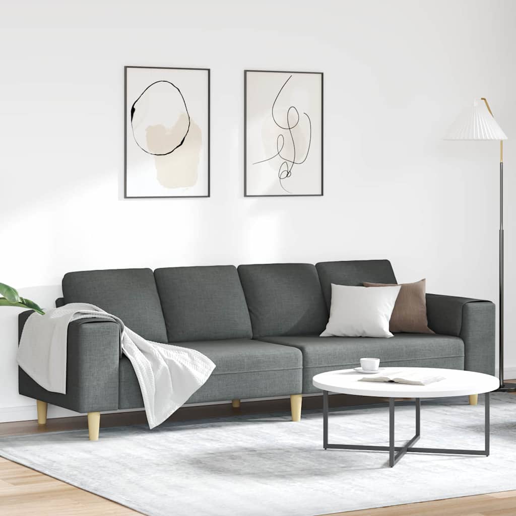vidaXL Sofá de sala Gris oscuro 250 x 77 x 76 cm Poliéster