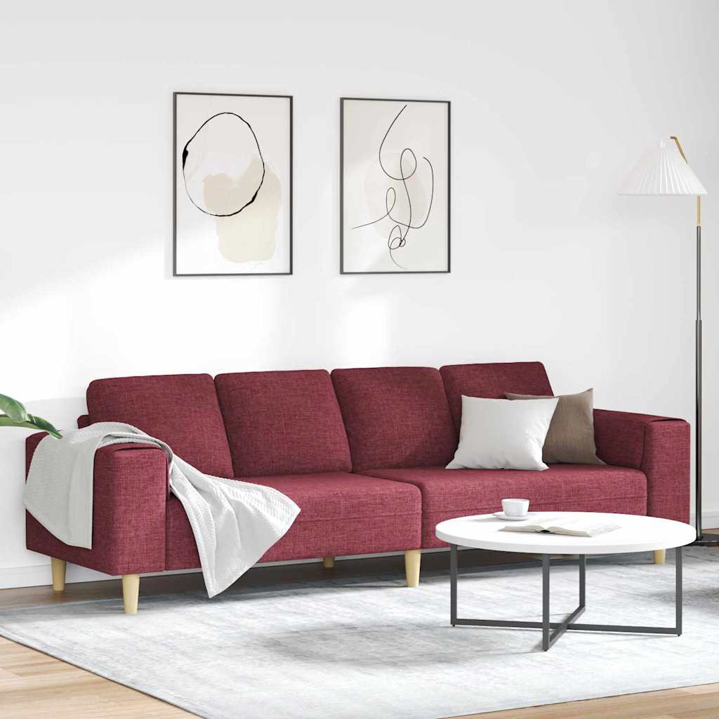 vidaXL Sofá de sala Rojo vino 250 x 77 x 76 cm Poliéster