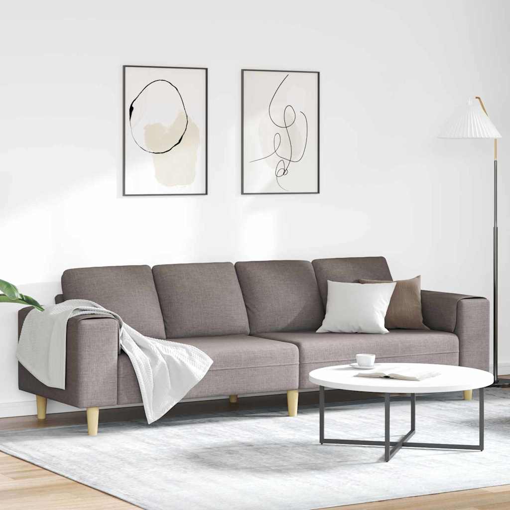 vidaXL Sofá de sala Taupé 250 x 77 x 76 cm Poliéster