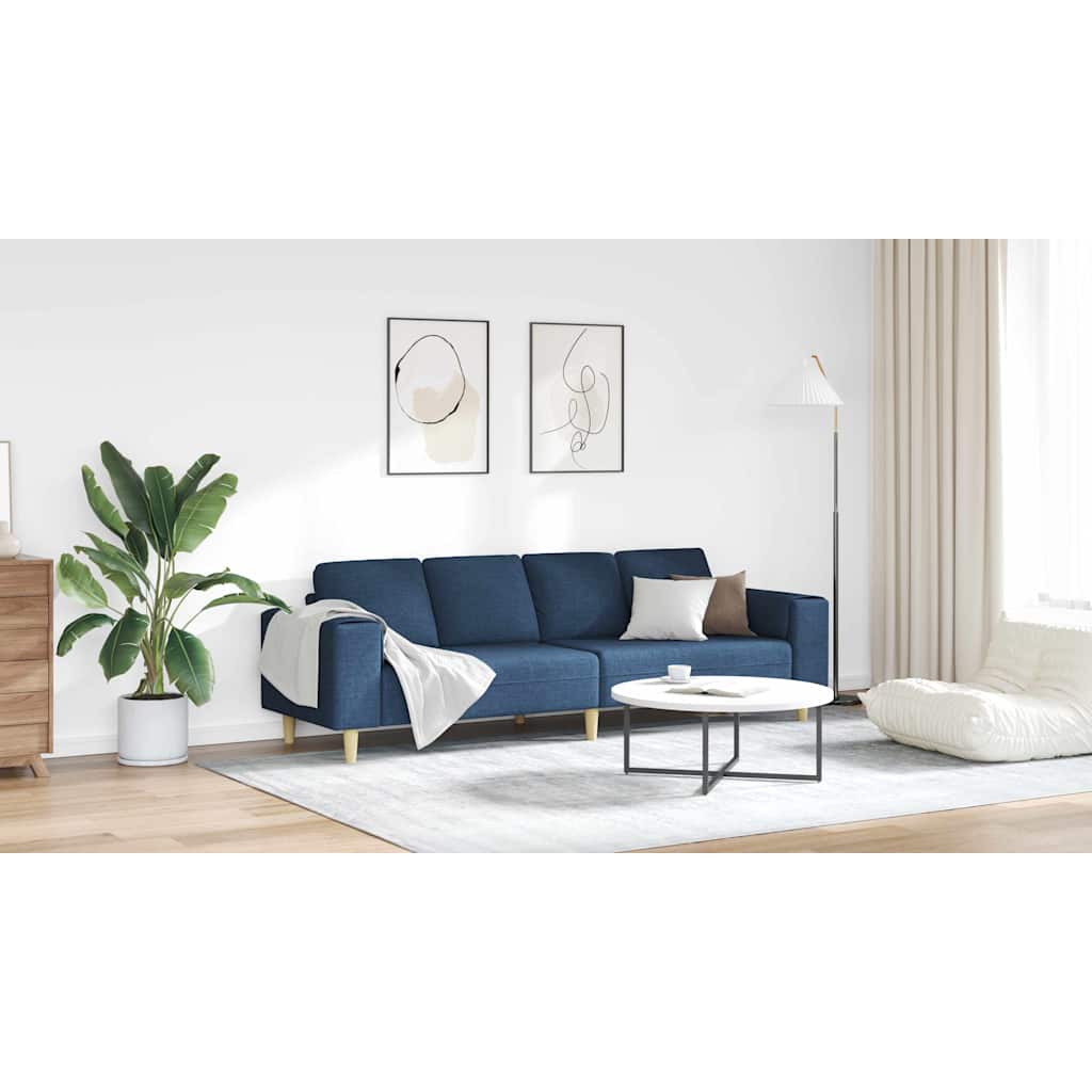 vidaXL Sofá de sala Azul 250 x 77 x 76 cm Poliéster