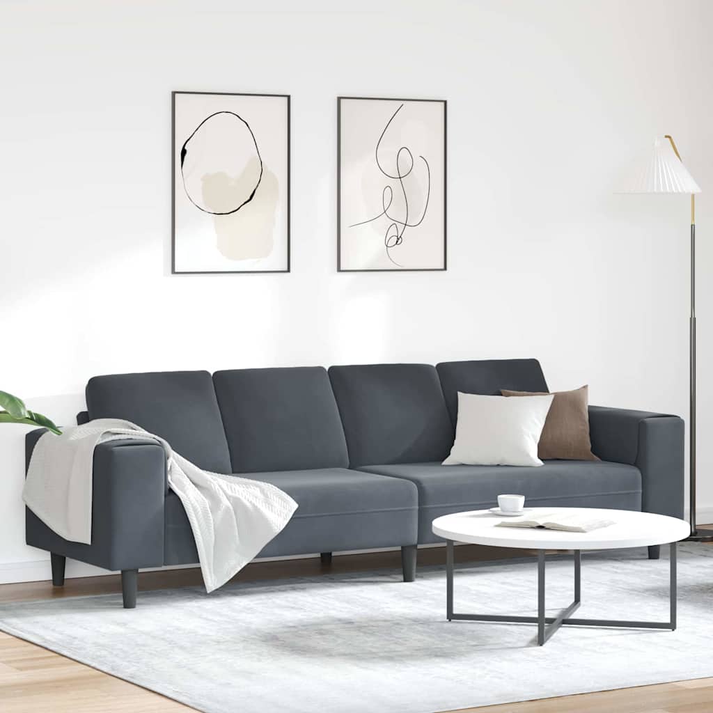 vidaXL Sofá de sala Gris oscuro 250 x 77 x 76 cm