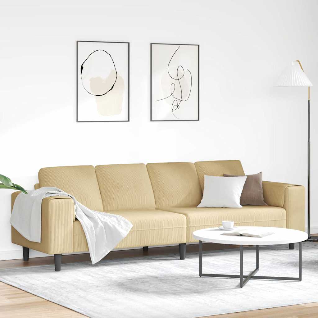 vidaXL Sofá Verde grisáceo 250 x 77 x 76 cm Tela de Pana