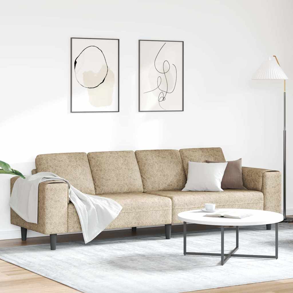 vidaXL Sofá de sala Gris Claro 250 x 77 x 76 cm