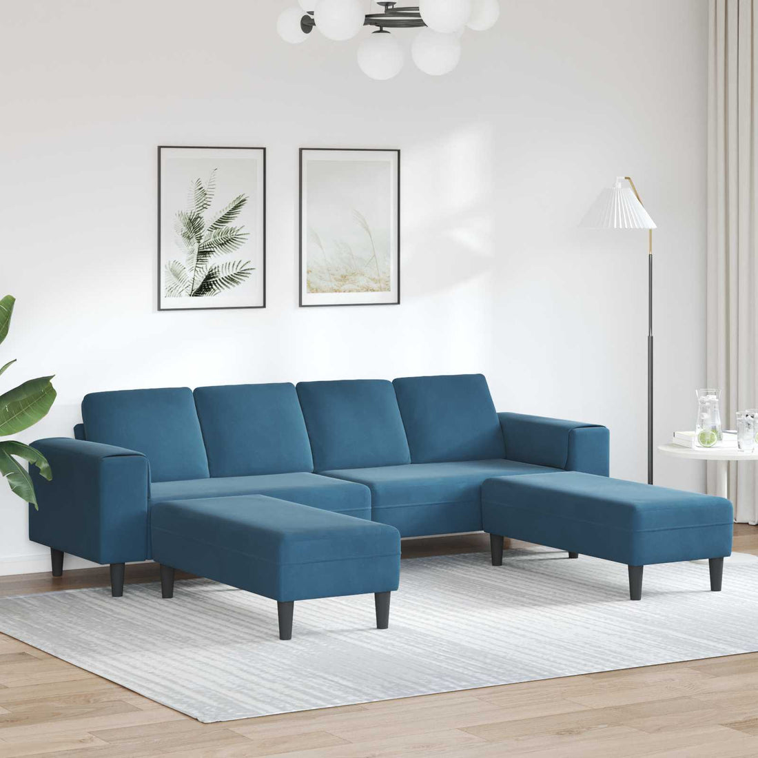 vidaXL Sofá de sala 3 uds. Azul