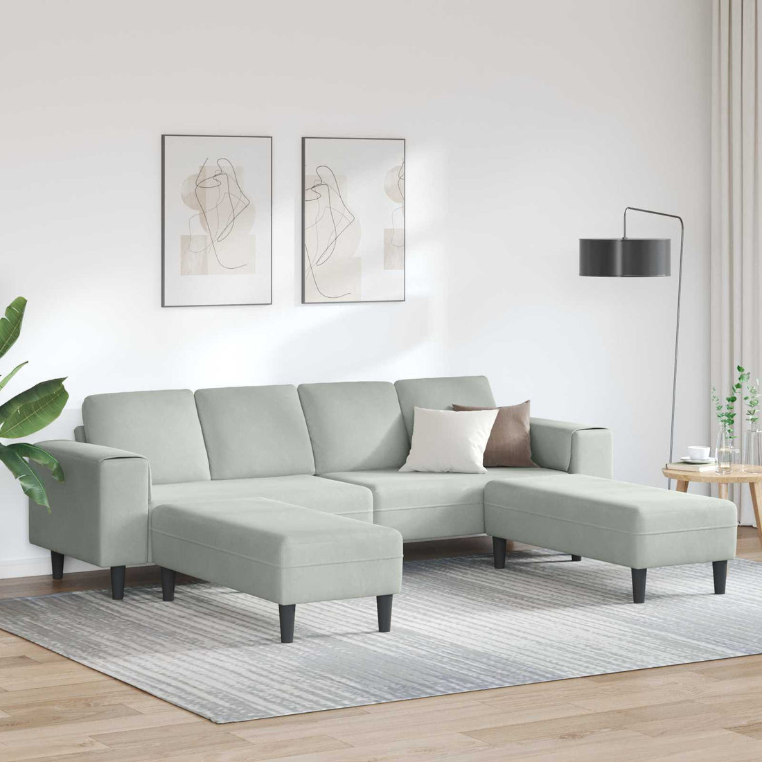 vidaXL Sofá de sala 3 uds. Gris Claro