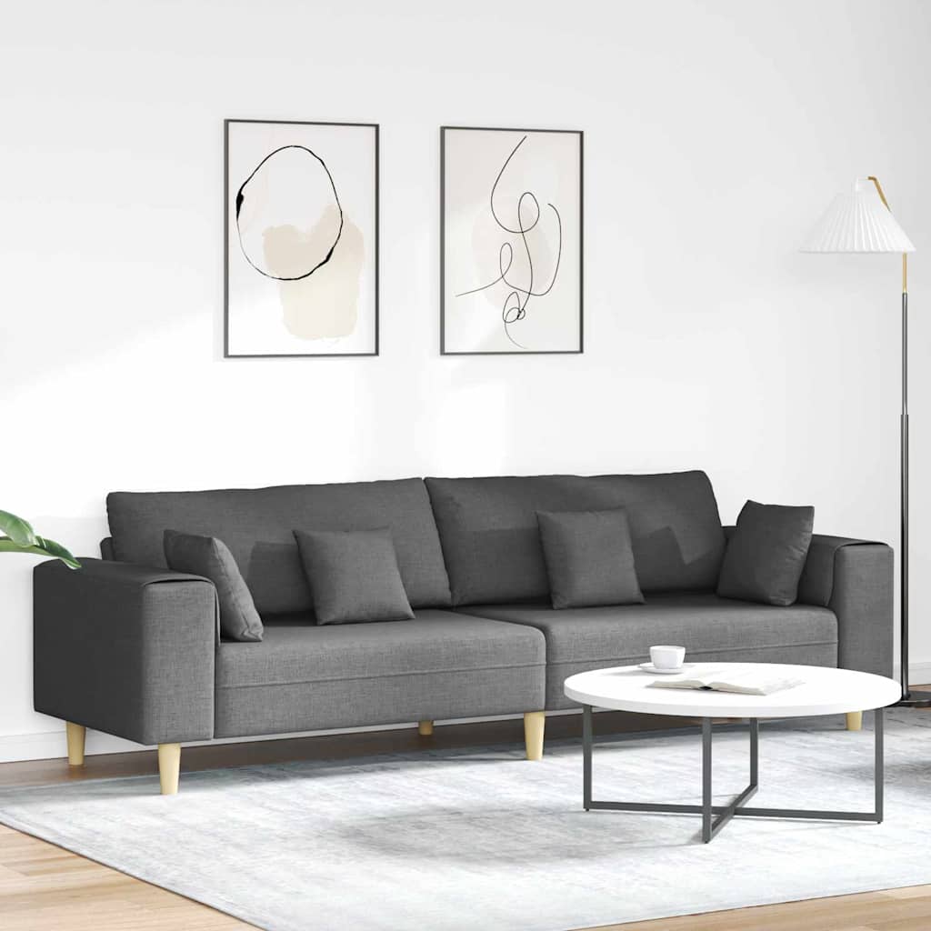 vidaXL Sofá Gris oscuro 250 x 77 x 76 cm tela