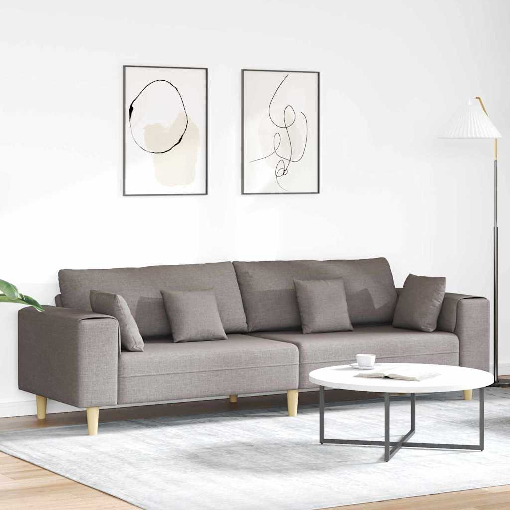 vidaXL Sofá Taupé 250 x 77 x 76 cm tela