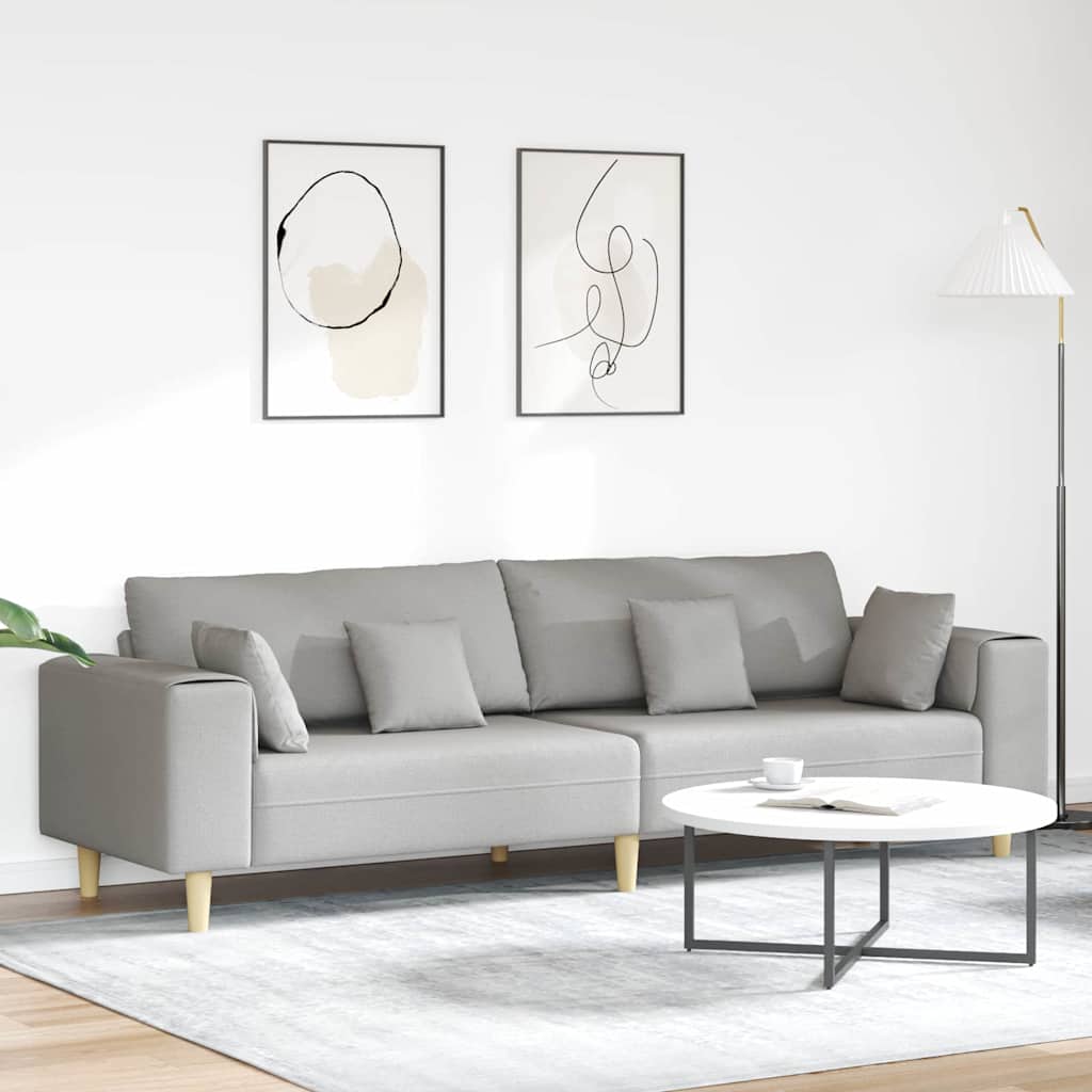 vidaXL Sofá Gris Nube 250 x 77 x 76 cm tela