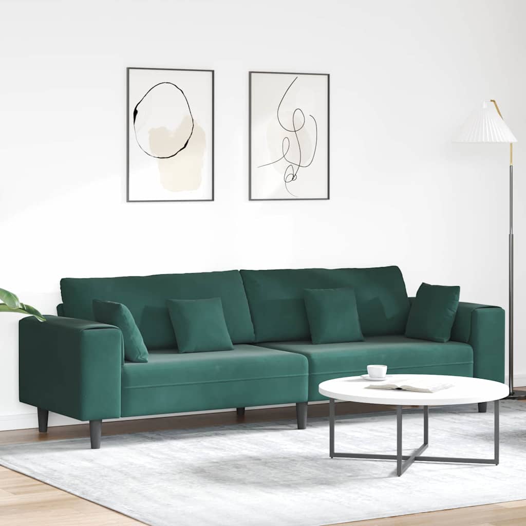 vidaXL Sofá Verde oscuro 250 x 77 x 76 cm Terciopelo
