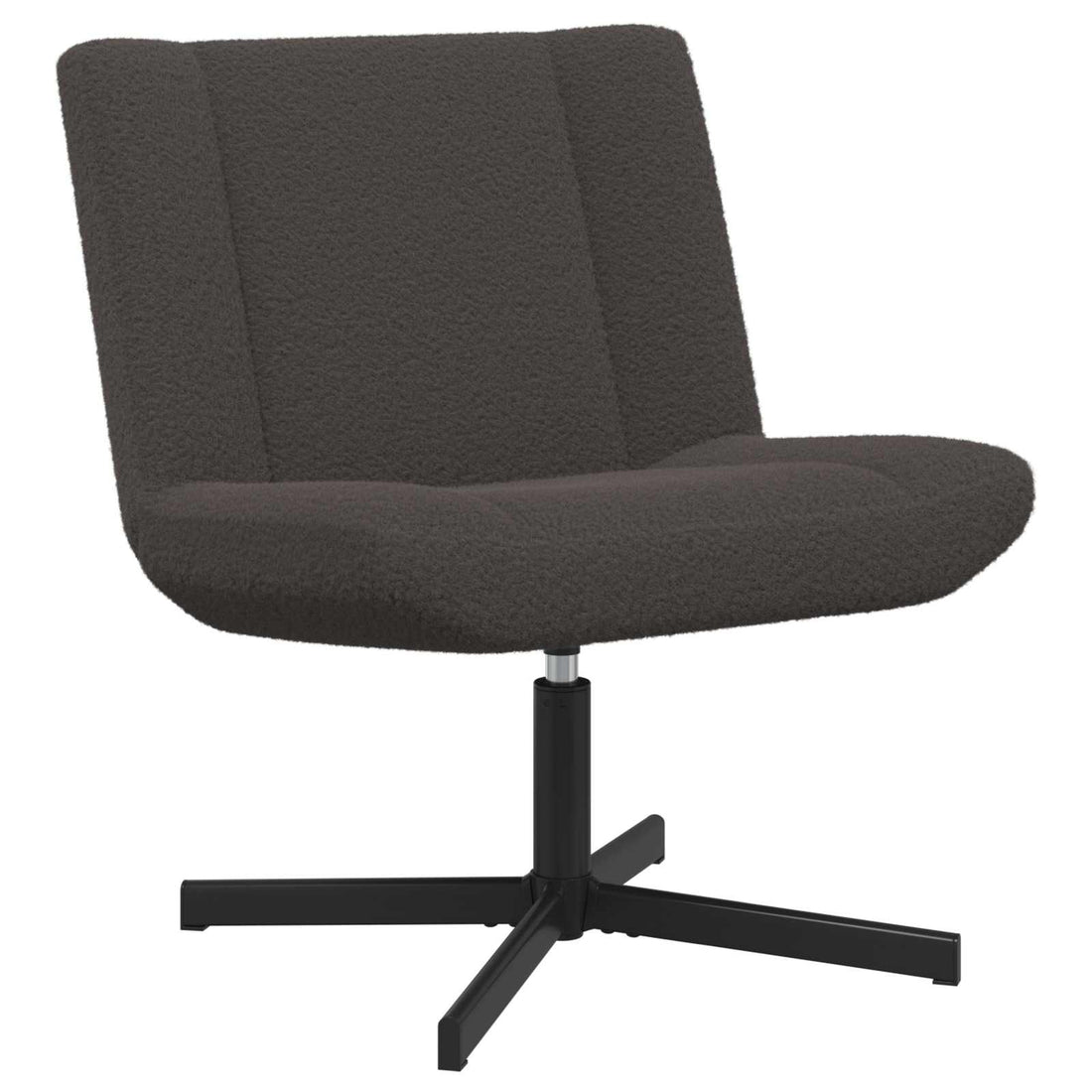 vidaXL Silla giratoria Gris oscuro 63 x 75 x 76 cm Piel de oveja