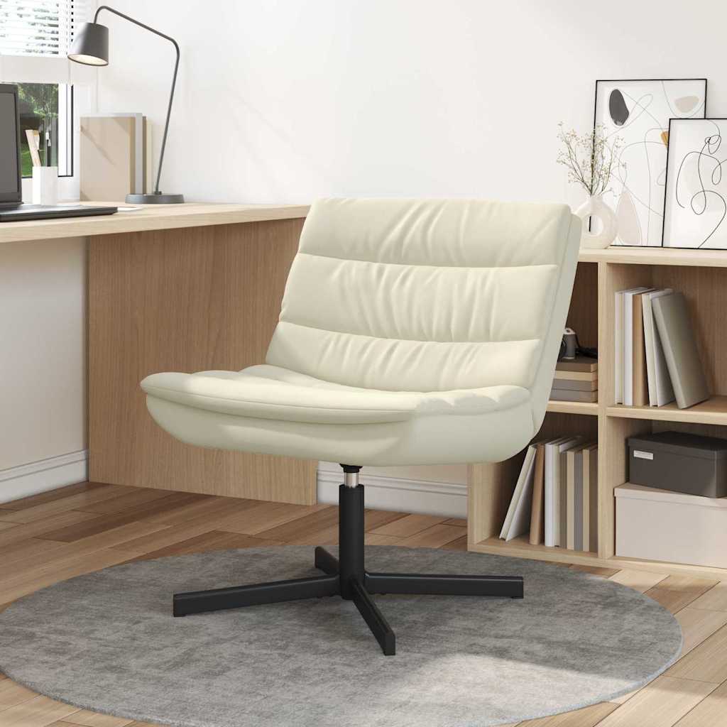 vidaXL Silla giratoria Crema 63 x 75 x 76 cm Cuero sintético