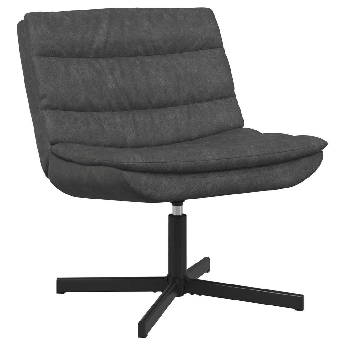 vidaXL Silla giratoria Negro 63 x 75 x 76 cm PU antiguo