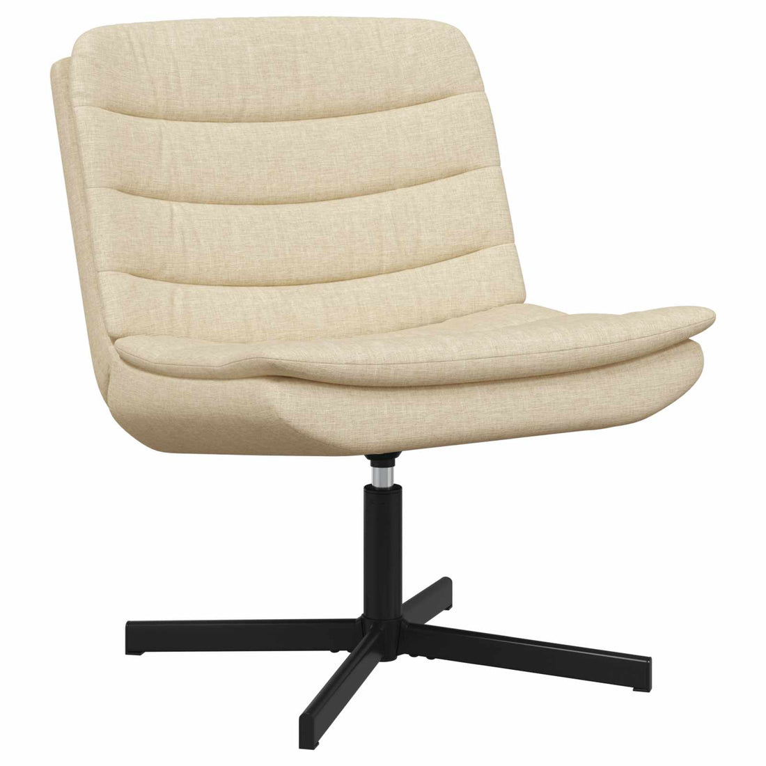 vidaXL Silla giratoria Crema 63 x 75 x 76 cm tela
