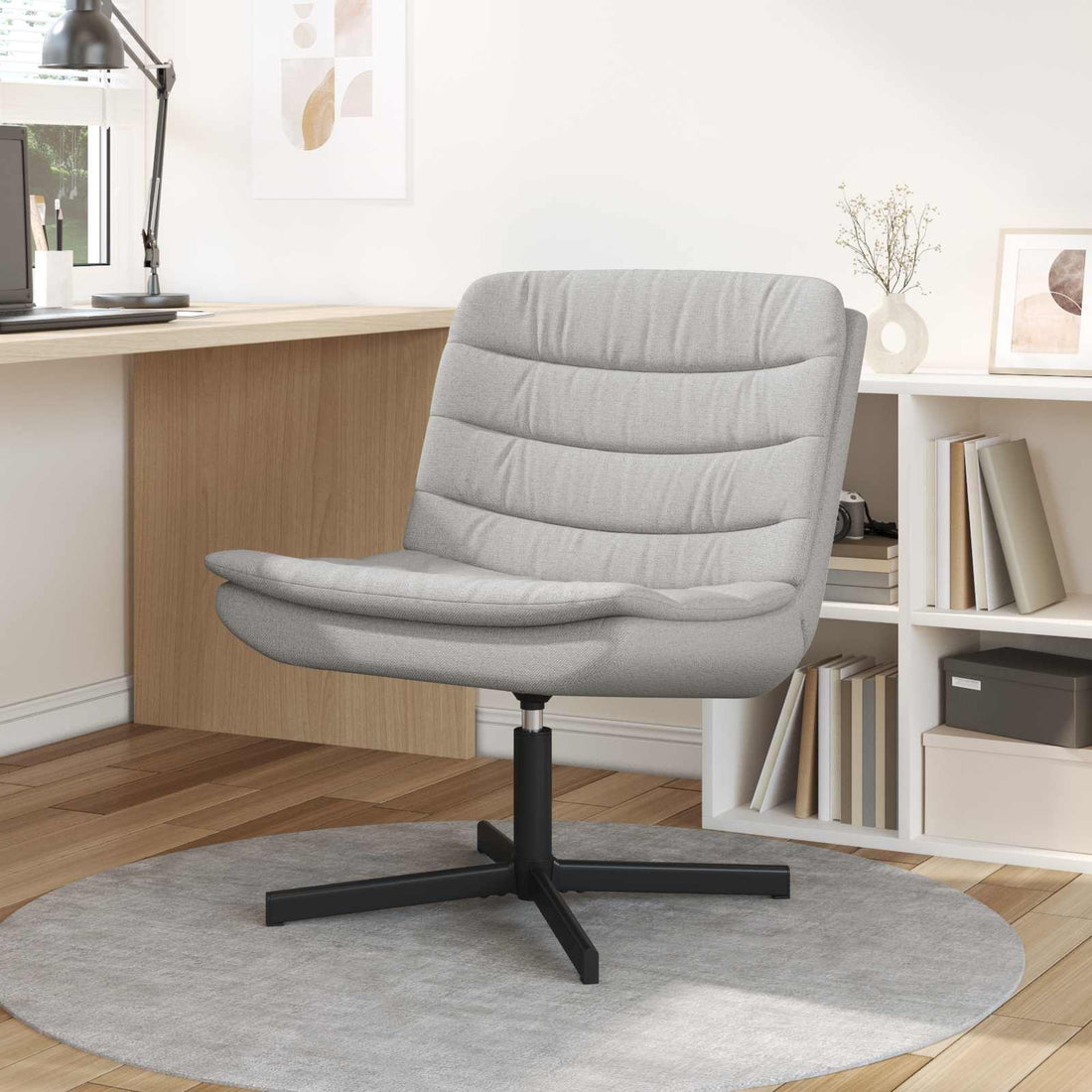 vidaXL Silla giratoria Gris Nube 63 x 75 x 76 cm tela