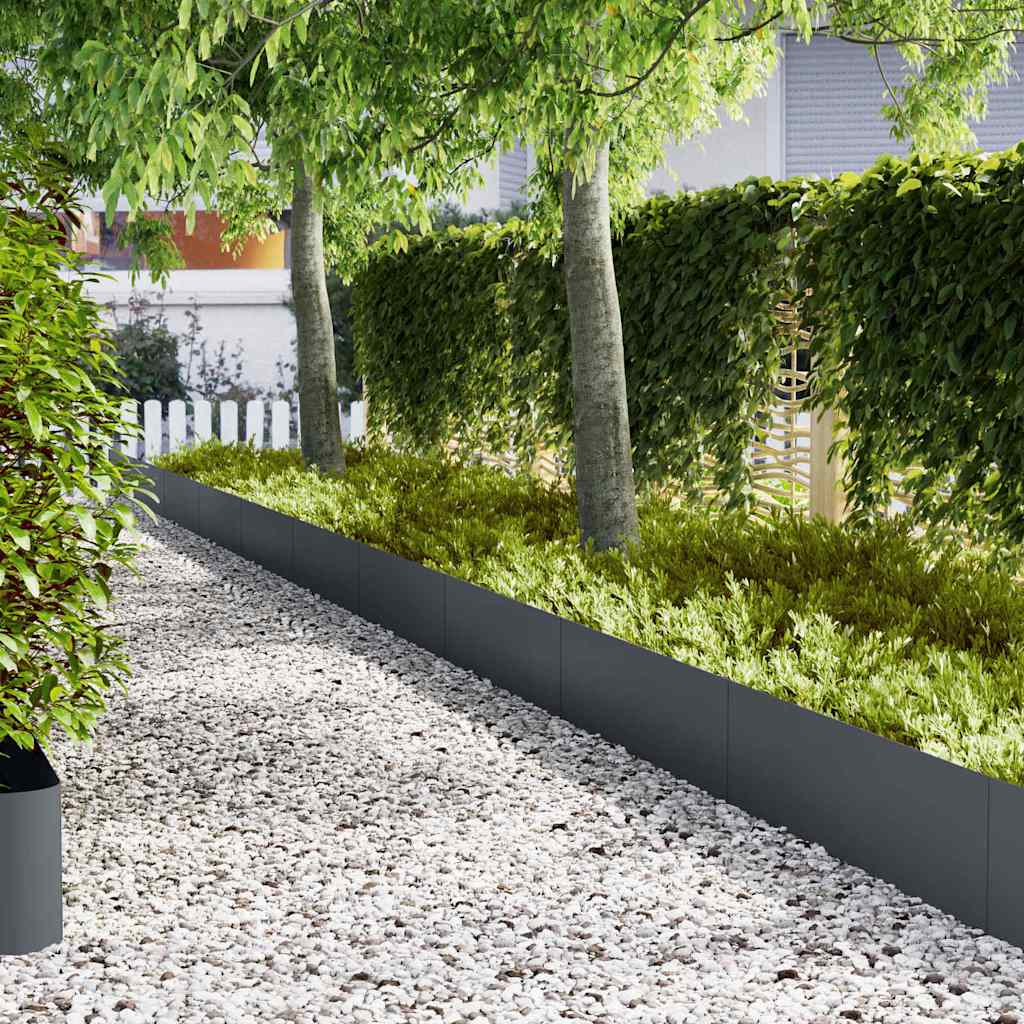 vidaXL Borde de Césped 50 uds. 100 x 0,05 x 30 cm Antracita