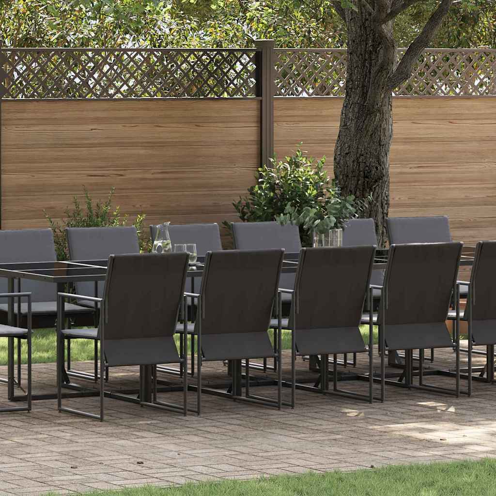 vidaXL Conjunto de Comedor de Jardín 17 uds. Negro Acero