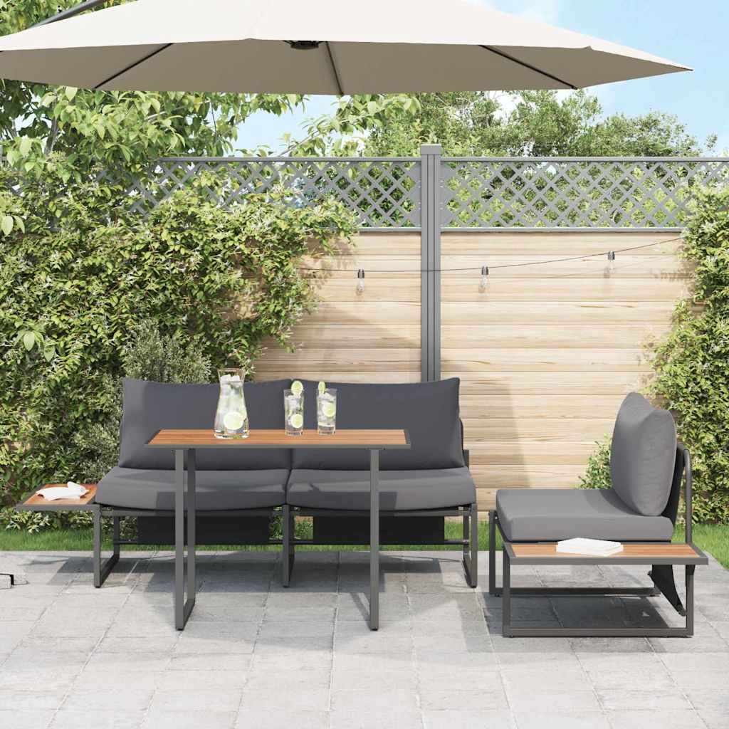 vidaXL Conjunto de Comedor de Jardín 3 uds. Antracita Acero