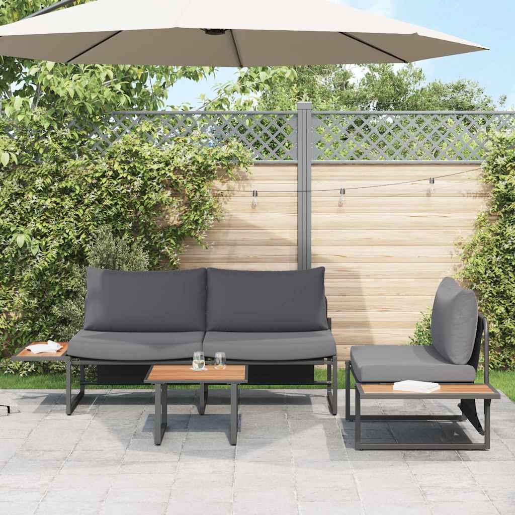 vidaXL Conjunto de Comedor de Jardín 3 uds. Antracita Acero