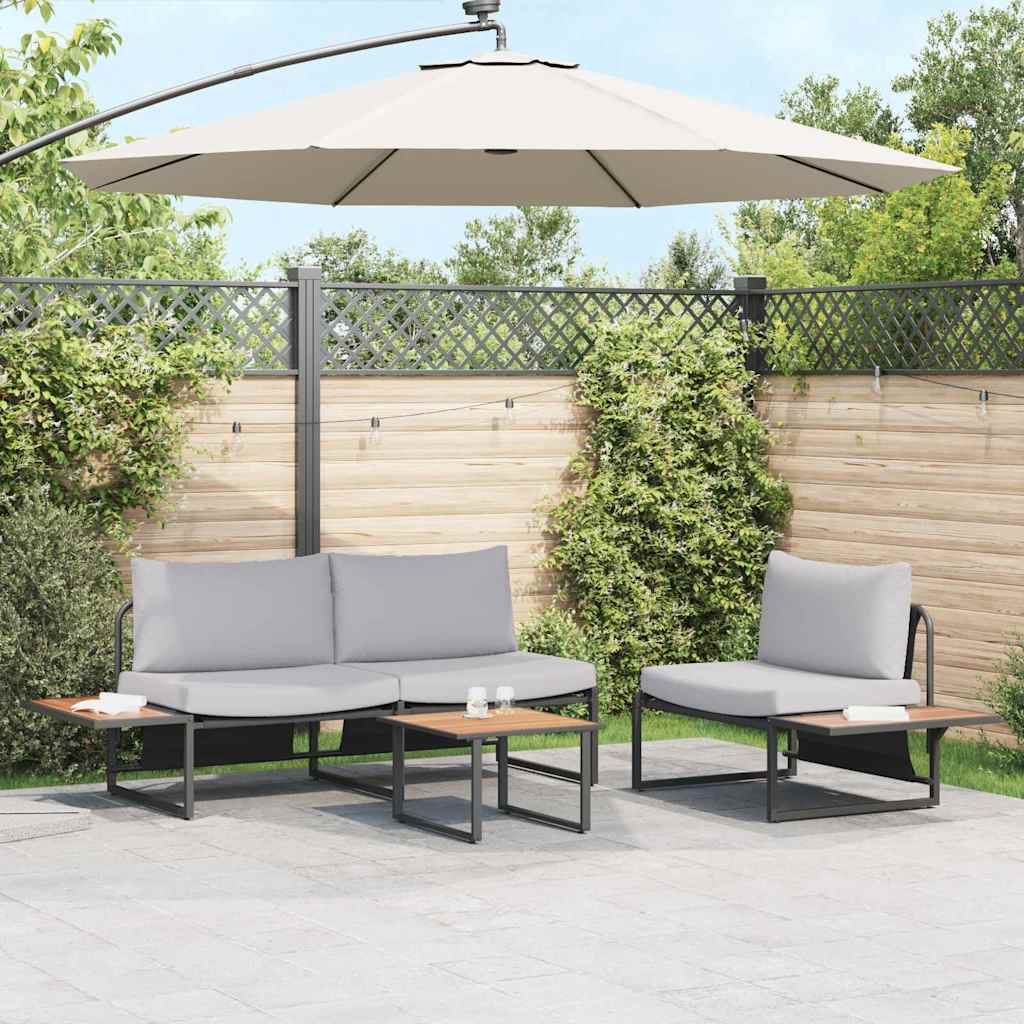 vidaXL Conjunto de Comedor de Jardín 3 uds. Gris Claro Acero