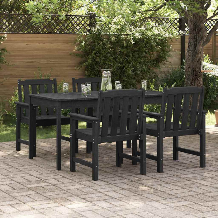 vidaXL Silla de Jardín 4 uds. Negro Polietileno